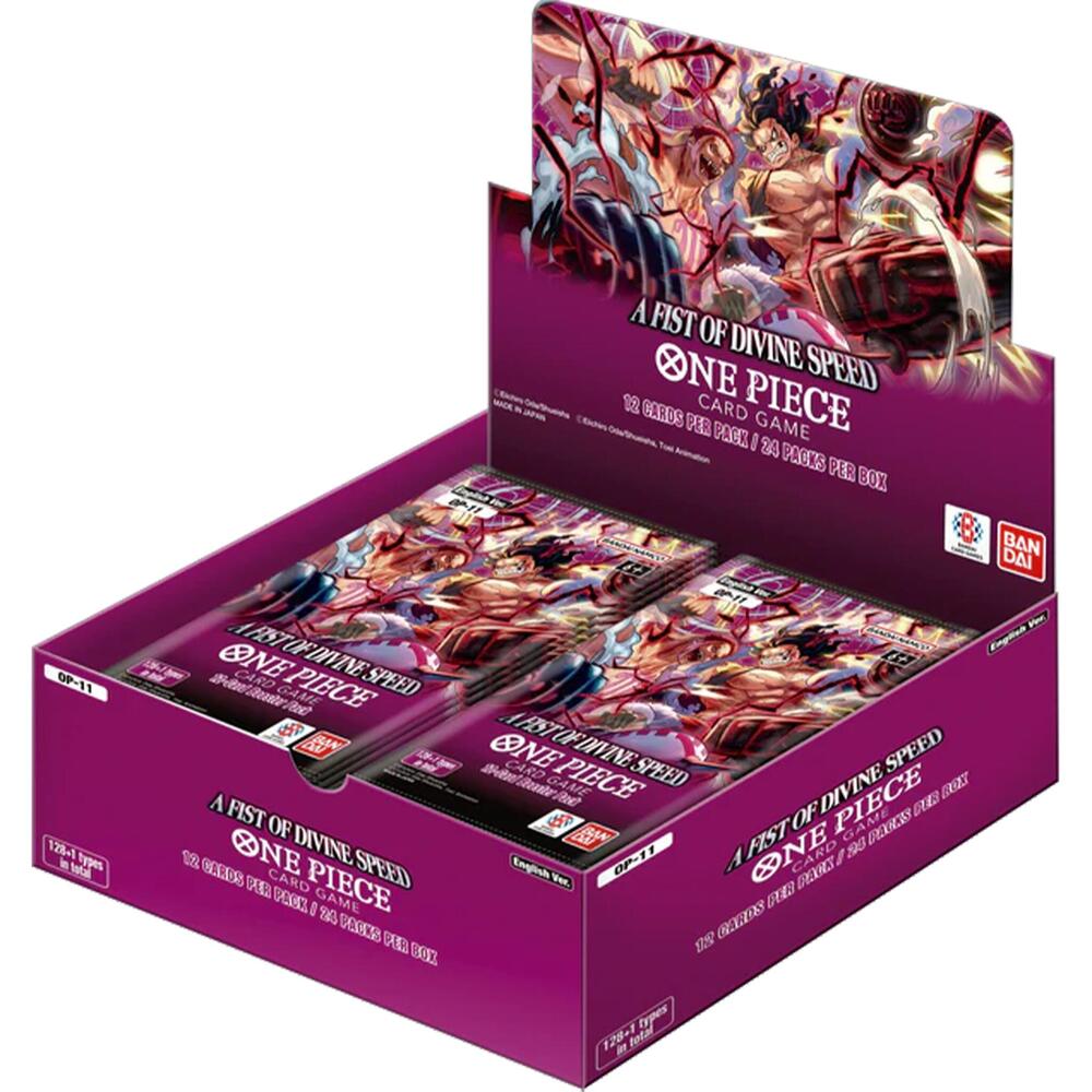 Sealed One Piece TCG OP-11 A Fist of Divine Speed English Booster Box Front Packaging